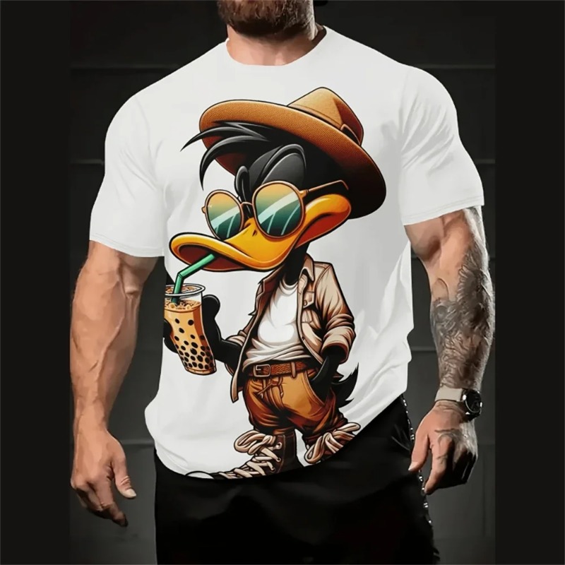 T-Shirt Funny Cartoon Men's 3d Print Short Sleeve Micro Elastic Breath Streetwear Summer Casual Oversized T-Shirts Men Clothing