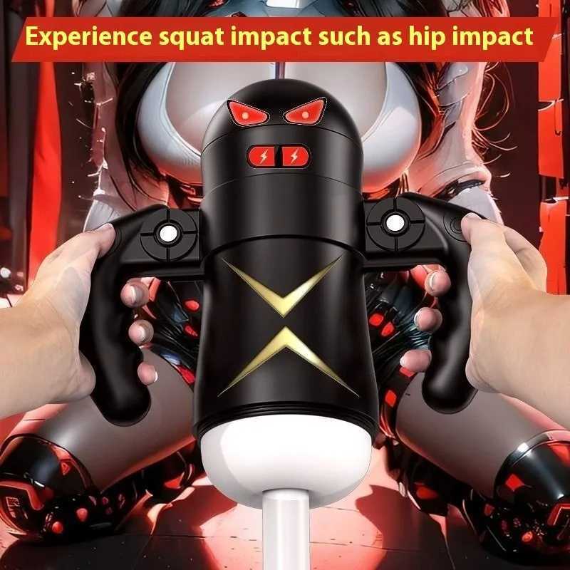 Electric Handle Airplane Cup Full-Automatic Vibration Sound Clip Suction Masturbation Device for Men Adult Sex Toy W250621