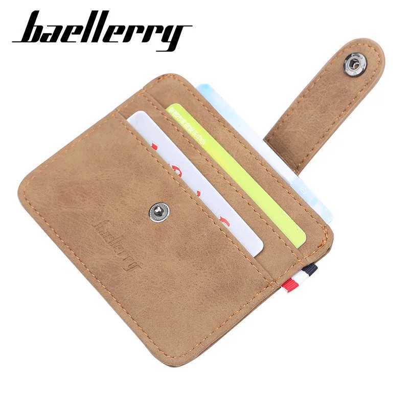 baellerry Super Thin Holder Wallet Designer Male Nubuck Leather Slim Vintage ID Card Case Small Purse For Man Z250621
