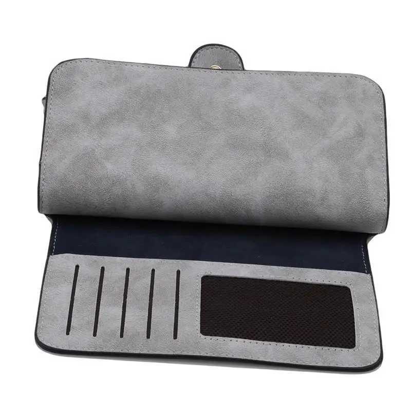 Women Wallet Frosted Leather Long Vintage Female Clutch Bag Holder Ladies Zip Purse Phone Money Clip Z250621