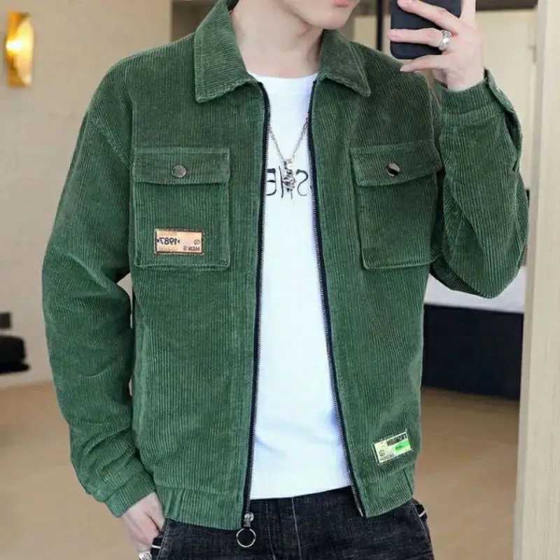 Mens Jacket Spring and Autumn Korean Style Trendy Corduroy Workwear Jacket Mens 2021 New Student Clothes XJ250621