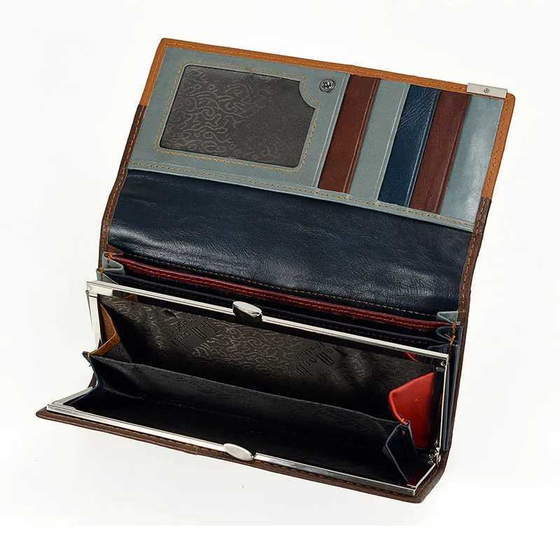 2023 New Fashion Genuine Leather Women Wallet Female Hasp Purse Long Coin Purses Ladies Plaid Wallet Cowhide Long Purse Z250621