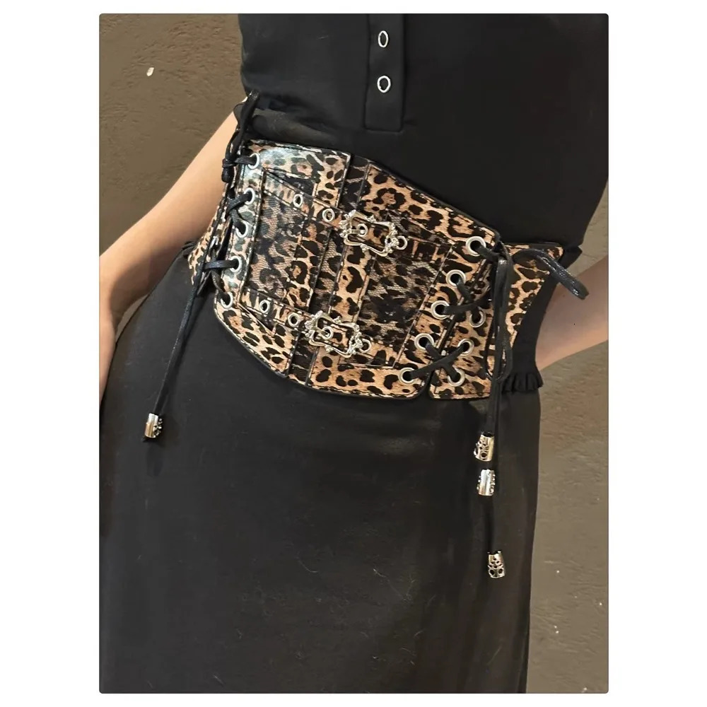 Leopard Print Waistband for Women Fashion Retro High-end Slimming Waist Belt Decoration 250617