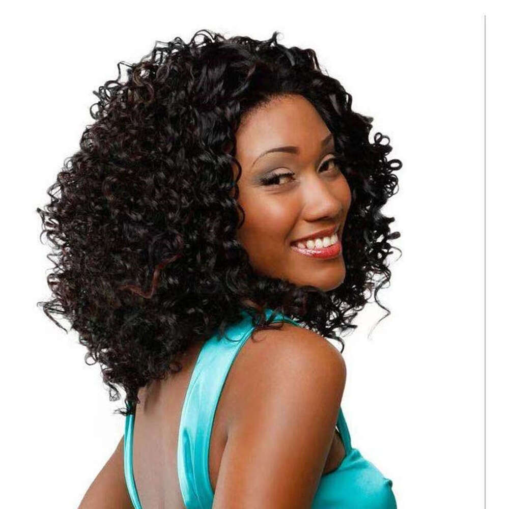 Black Small Curly Side Part Women's Wig Hairpiece