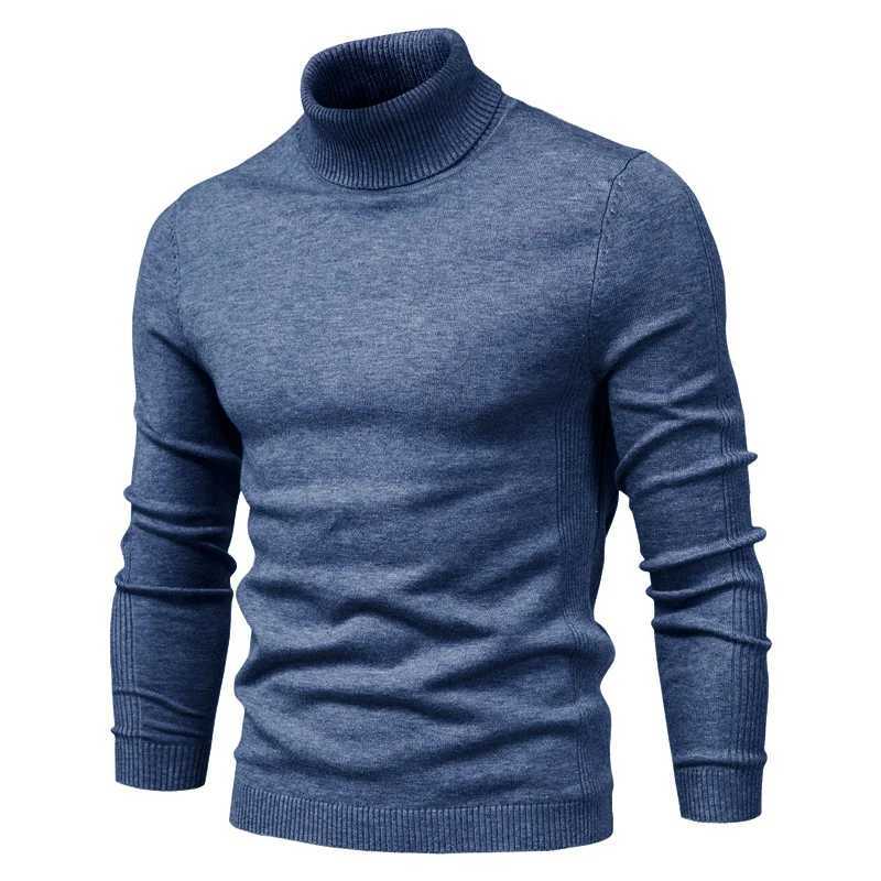 New Quality Winter Mens Sweaters Casual Turtleneck Thick Pullovers Solid Color Warm Slim Fit Turtleneck Sweaters Pullover Men Z250621