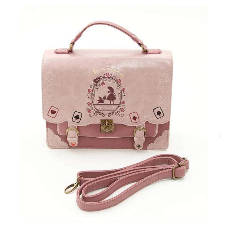Designer Bag Designer Bag Alice In Wonderland Shoulder Bags Axes Femme Vintage Student Schoolbag Playing Cards Silhouette Handbag Leather