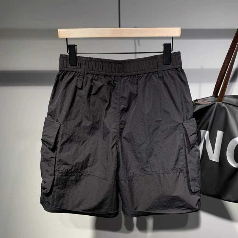 Male Short Pants Hip Hop With Zipper Blue Mens Cargo Shorts Printed Streetwear Clothing Vintage Large And Tall New In Nylon W250705