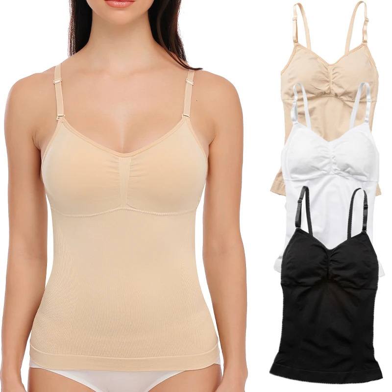 Body Shaper Soft Slimming Tank Removable Pad Cami Tank Top Comfortable Plus Size Women Shapewear Padded Vest Dropship 250617