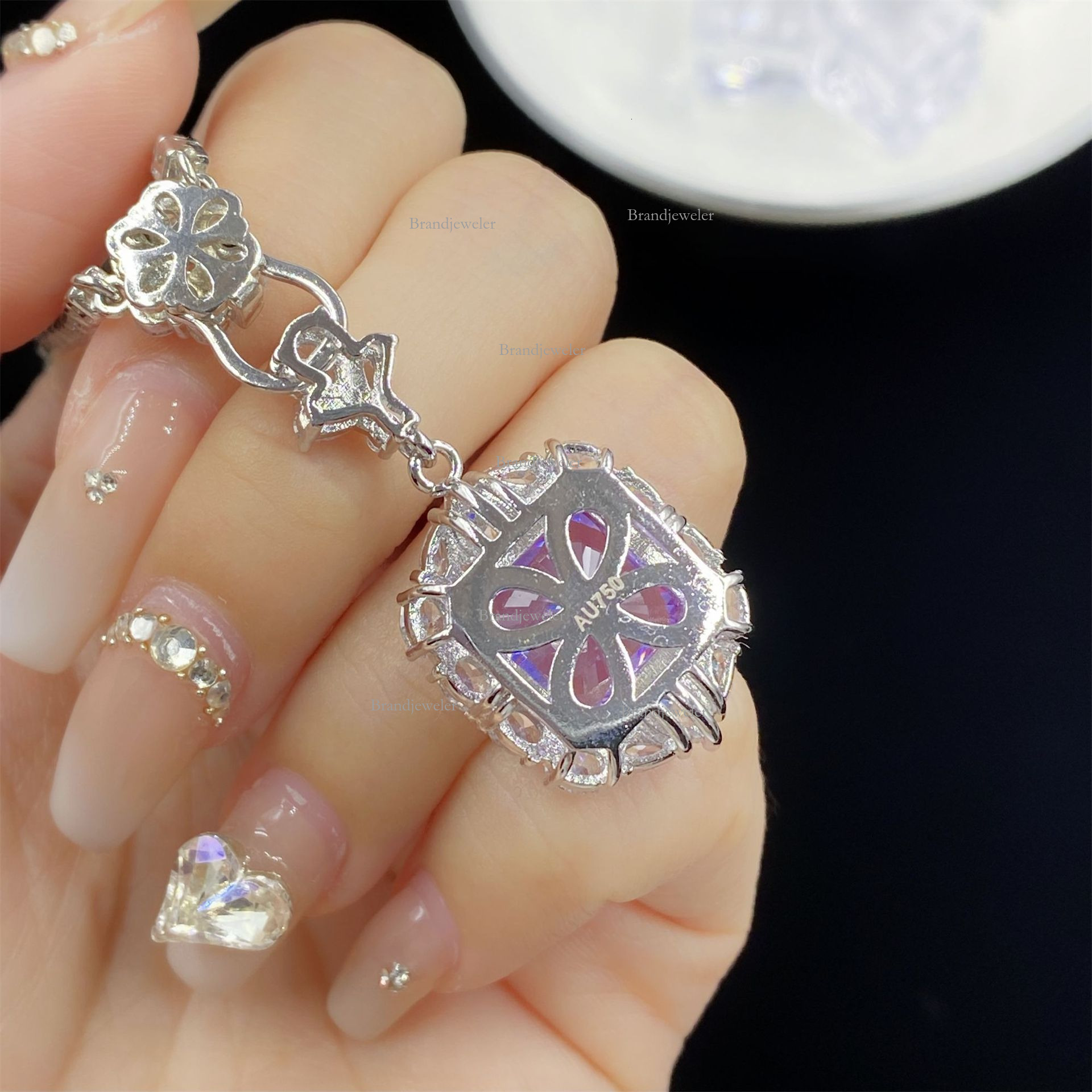 Purple Kunzite Free Delivery Starry Sky Cut Comparable To Ice Flower Full Designer Necklace Diamond 2025 New Model Ring For Women Elegant Pendant Earr