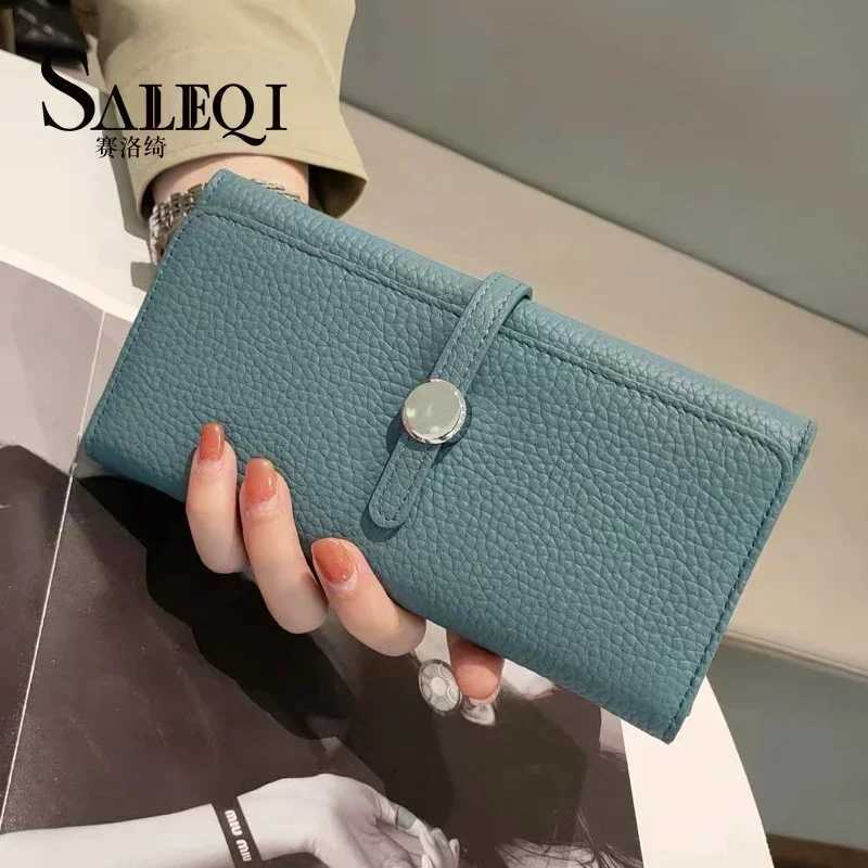 Genuine Leather Wallet Women Long CluTCh FAshion Ladies Purses Card Holder Zipper Coin Pocket High Quality Billfold Z250621