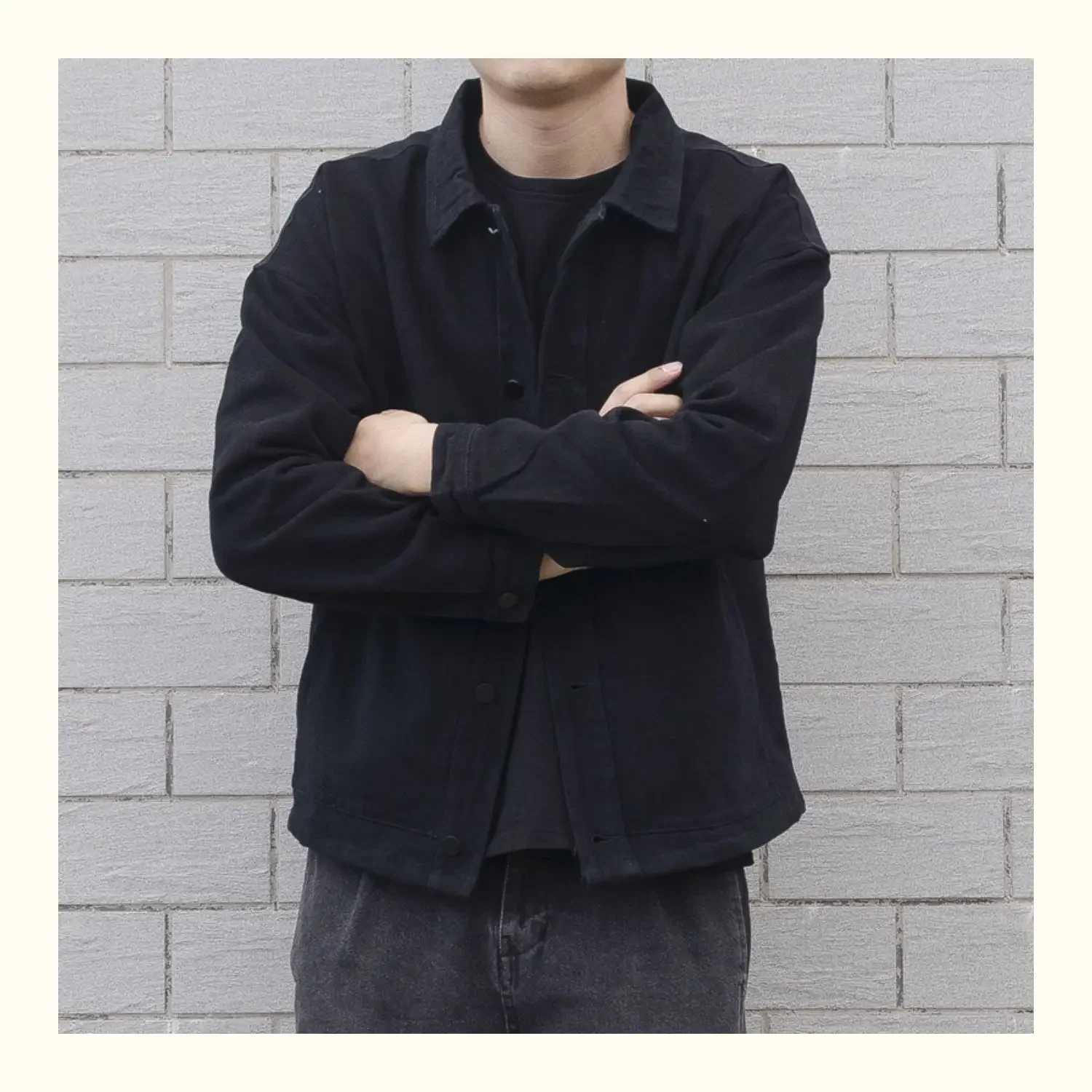 Men Denim Coat Jackets Solid Coats Turn Down Collar Full Sleeve Single Breasted Open Stitch Simple Casual Jacket Winter 2024 XJ250621