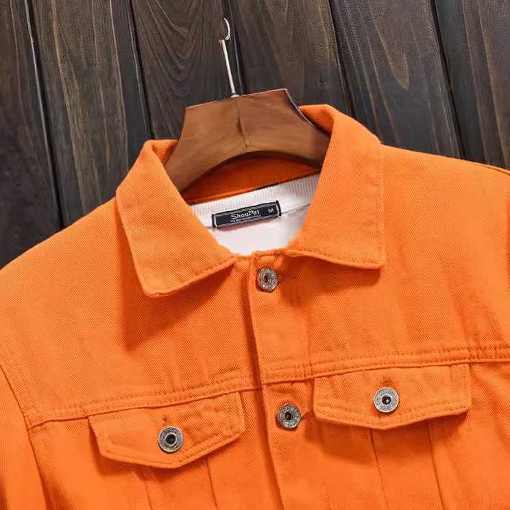 Jackets Denim Coats Men Coat Turn Down Collar Full Sleeve Casual Single Breasted Jacket Splice Button Pocket Spring 2025 XJ250621