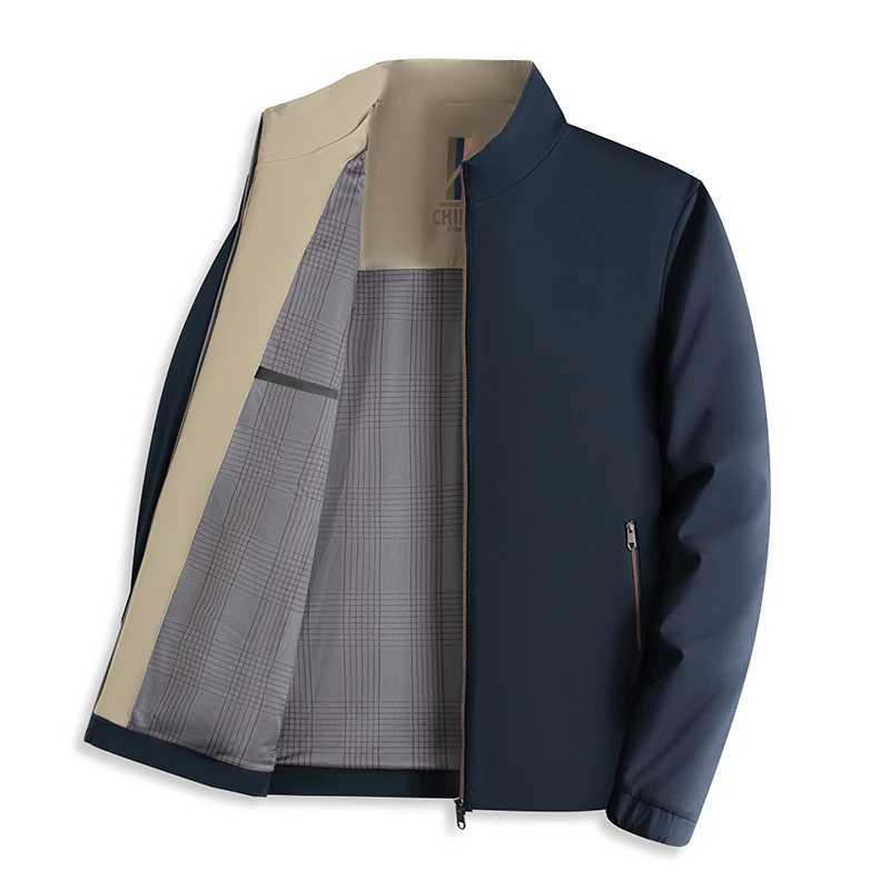 Business Casual Jackets for Men Stand Collar Solid Color Jacket Autumn Korean Work Wear Mens Windbreaker Jacket Winter Coats Men XJ250621