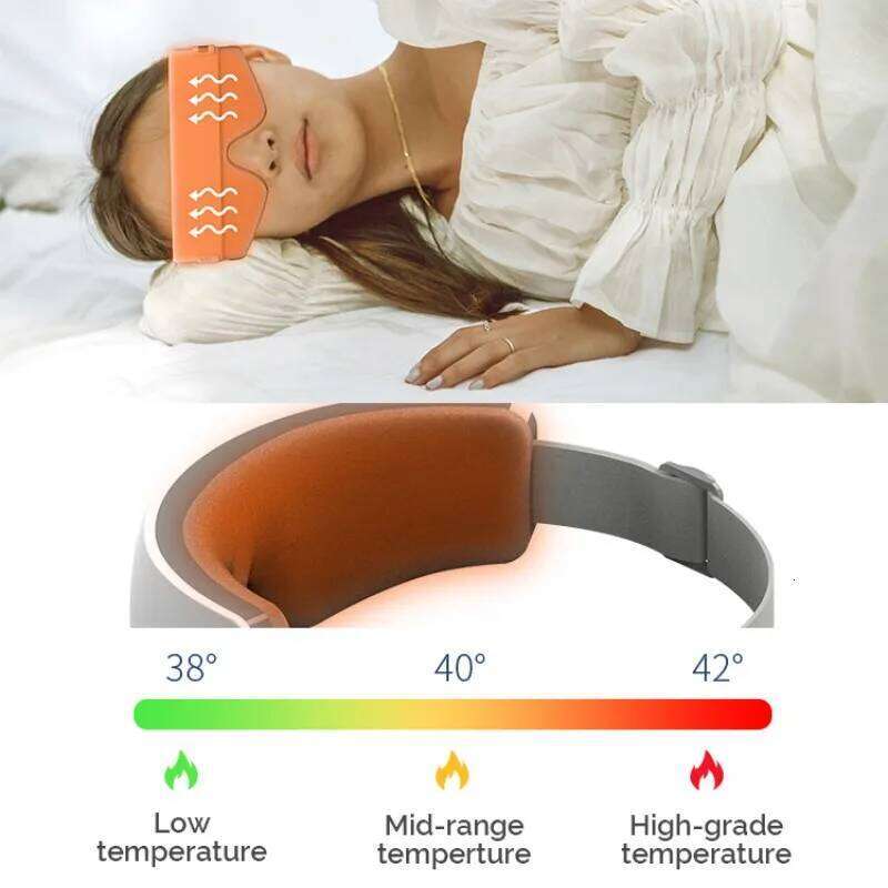 Relax360 AI Massager With Heat Airbag Compression Temple Massage Foldable 6Modes Relaxation Dry Eyes Eye Bags