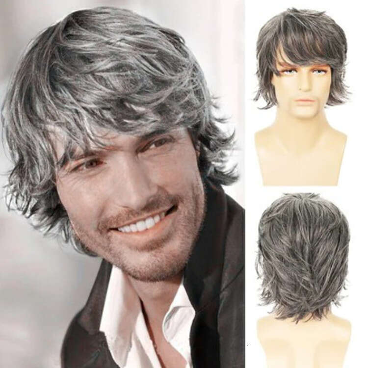 Hot Selling New Medium Length Long Fashionable Fluffy Men's Curly Hair