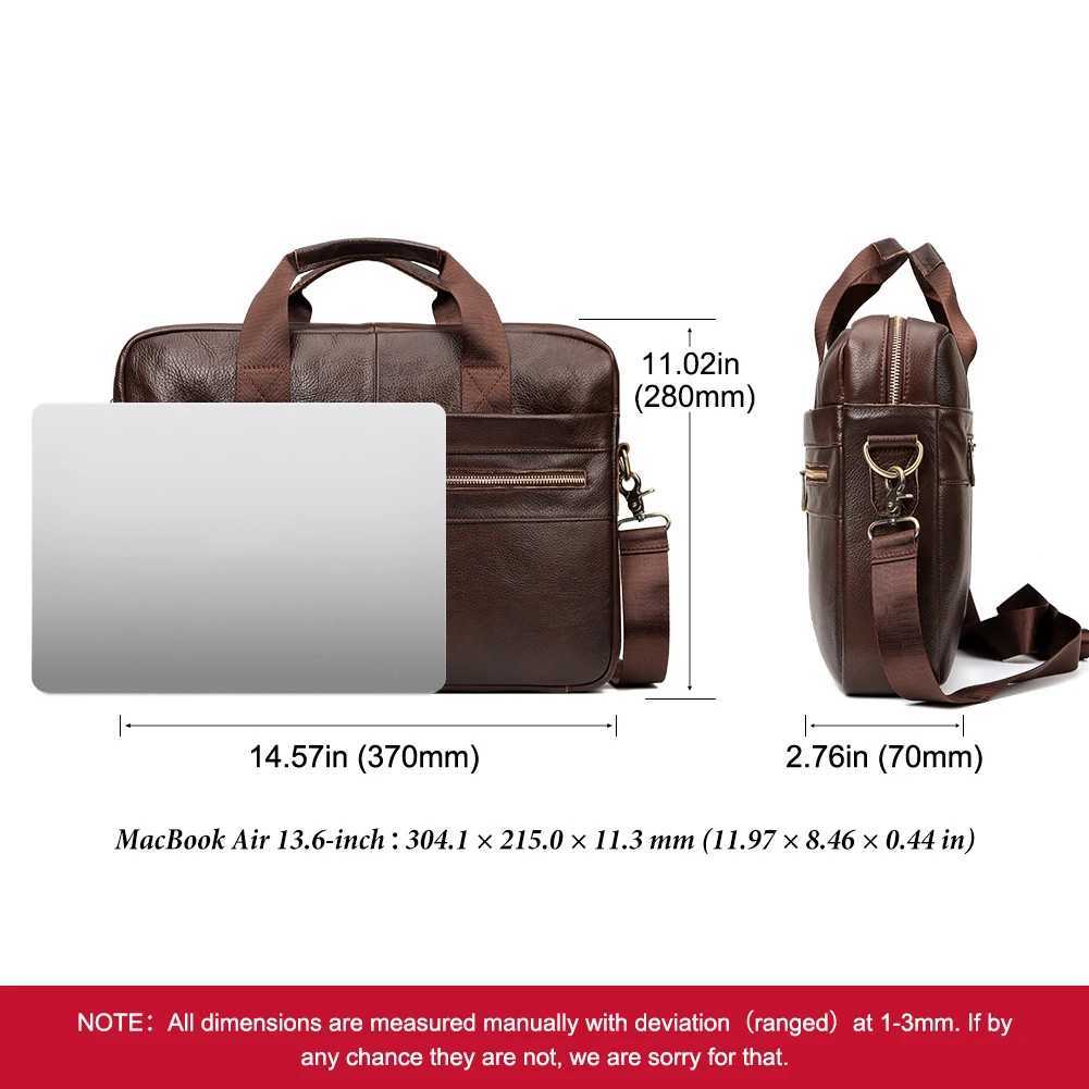 Men Briefcase Bag High Quality Business Genuine Leather Shoulder Messenger Bags Male Office Handbag 14 inch Laptop Bag Travel Z250621