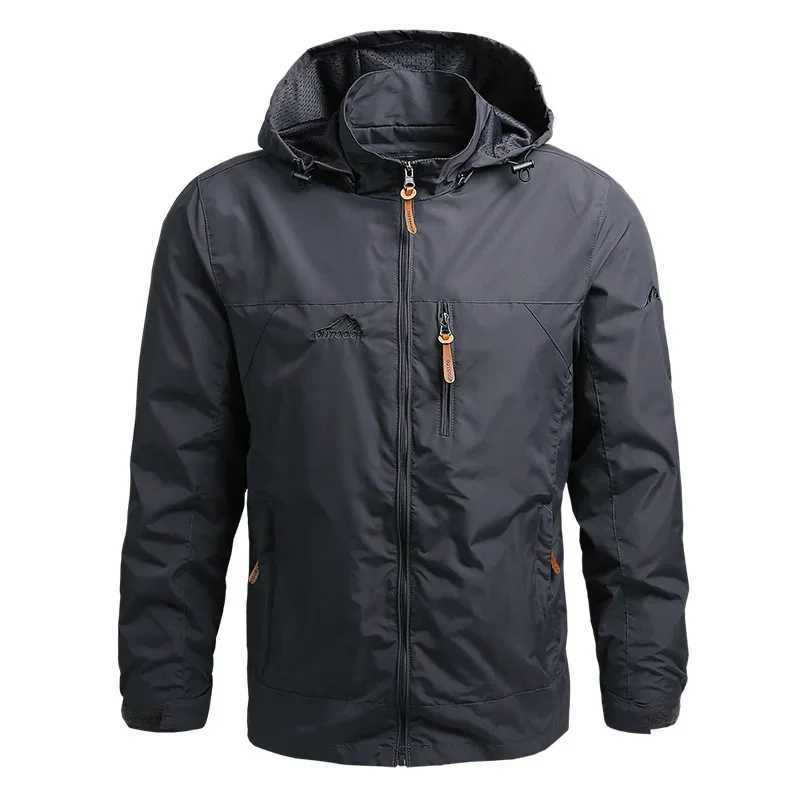 Mens Windbreaker Retro Field Jackets Outerwear Mens Tactical Waterproof Pilot Coat Hoodie Men Hunting Army Clothes XJ250621