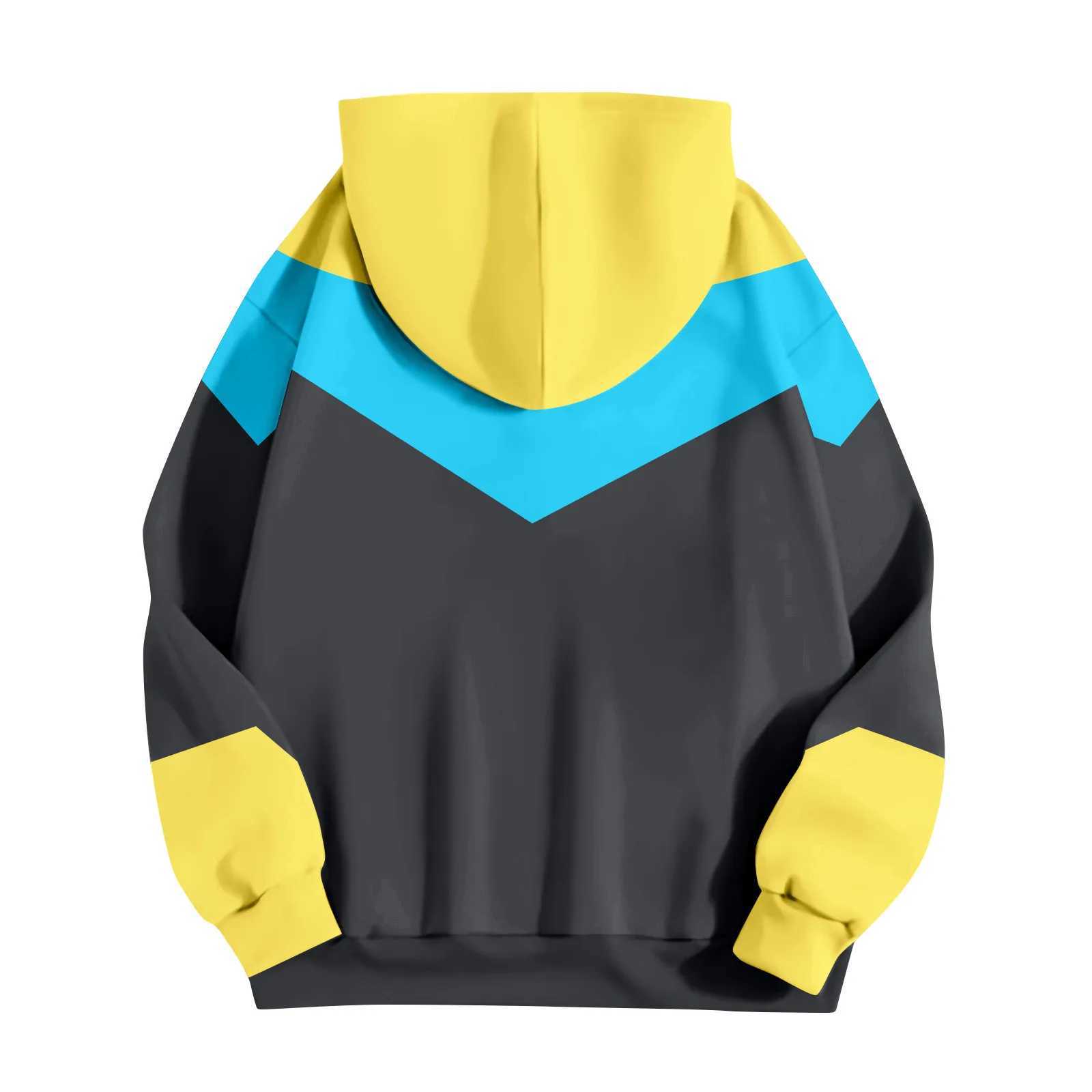 Invincible Color Blocked Printed Sweatshirt For Men Spring Hooded Shirt Long Sleeved Hooded Top With Pockets MenS Pullover XJ250621