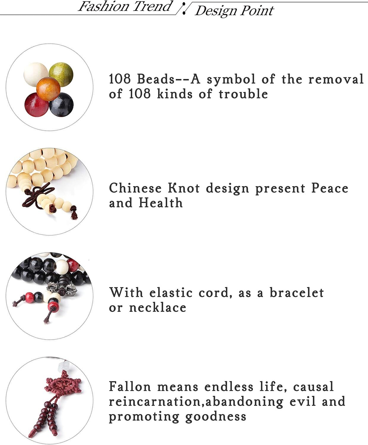 Energy bracelet 108 Mala Bead Bracelets 8MM Buddhist Prayer Strand Sandalwood Wood Beaded Bracelet Necklace Elastic Handmade Multilayer Tibetan Buddha