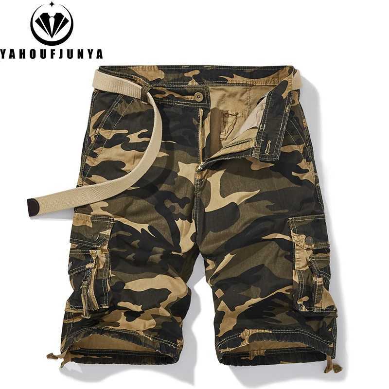 New Men Summer Cotton Buttons Camouflage Tooling Straight Shorts Men Breathable Outdoor Leisure Fashion Comfortable Shorts Male W250621