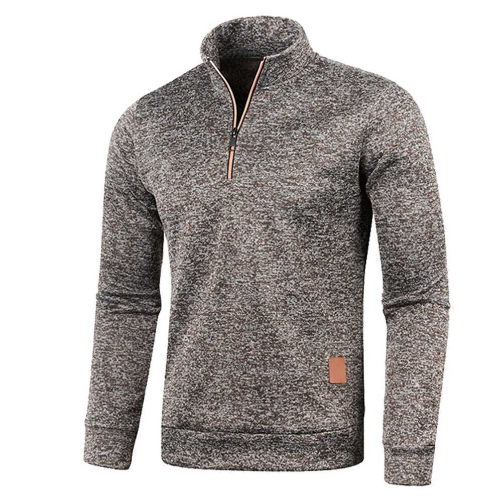 Mens Collar Half Zipper Sweatshirts Spring Autumn Casual Pullover for Male Sweat Outdoor Turtleneck Coats Solid Sports Clothing XJ250621