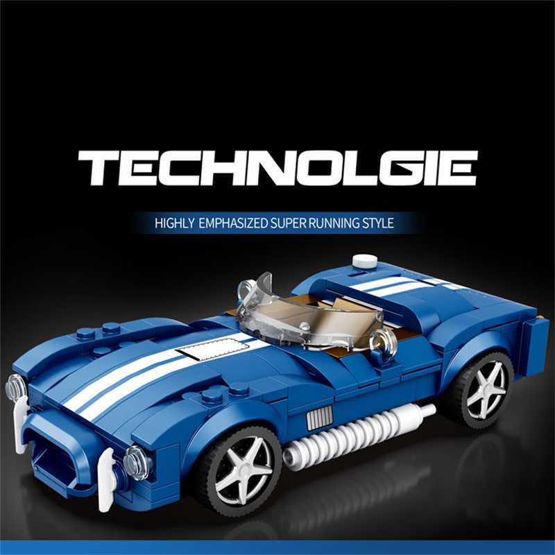 Free shipping NEW AC COBRA Sports Building Block Creative City Vehicle ic Car Model Bricks Desktop Display Toys For Kids Holiday Gift