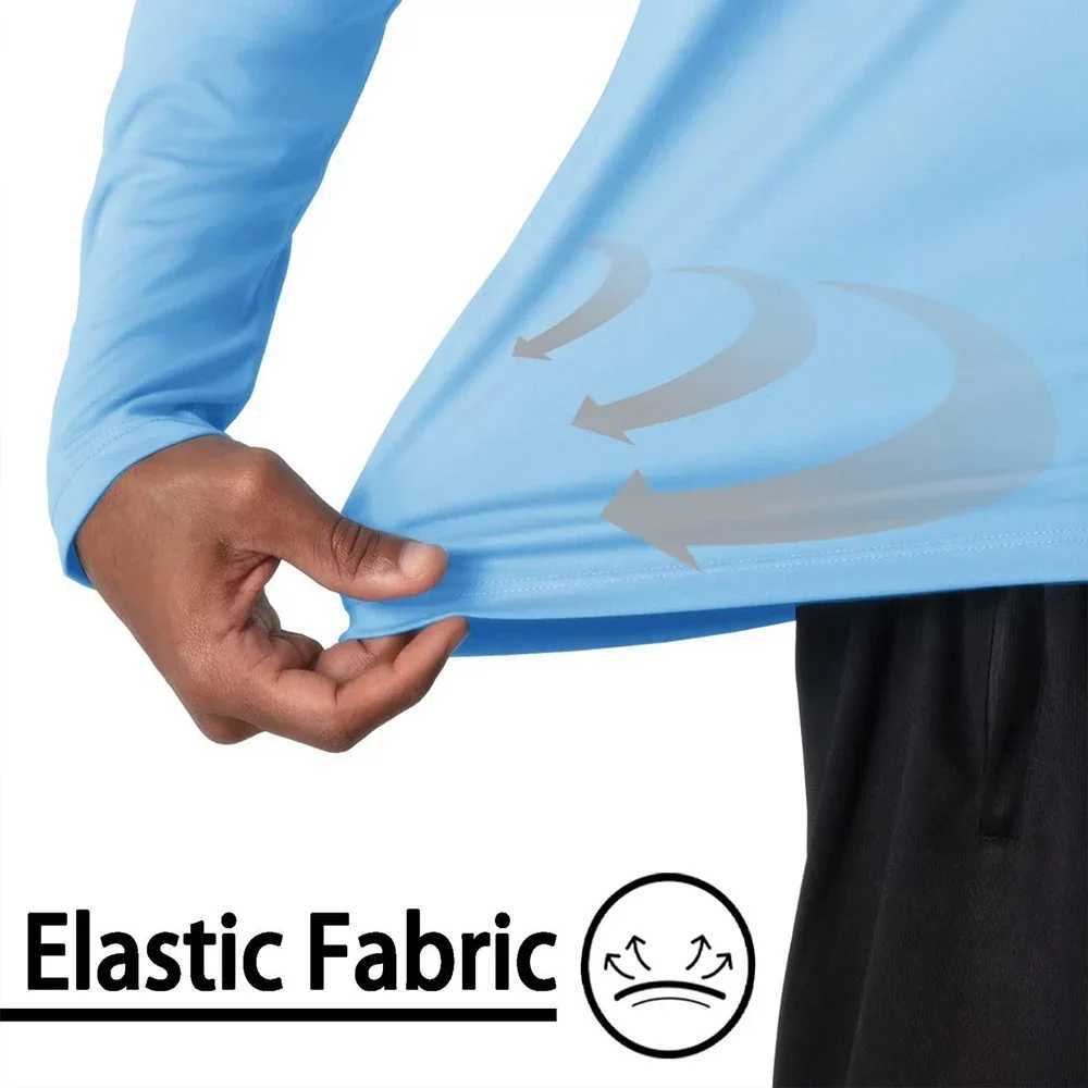 Sun Protection T-Shirts Mens Long Sleeve Loose Casual UV-Proof T-Shirts Breathable Quick Dry T shirts Male For Hiking Fishing XJ250621
