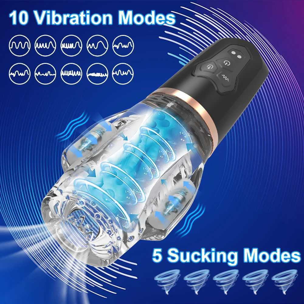 Sucking Vibrating Male Masturbator Real Oral Machine Sex Glans Trainer Penis Vibrator Pocket Pussy Real Vagina Sex Toy for Men W250621