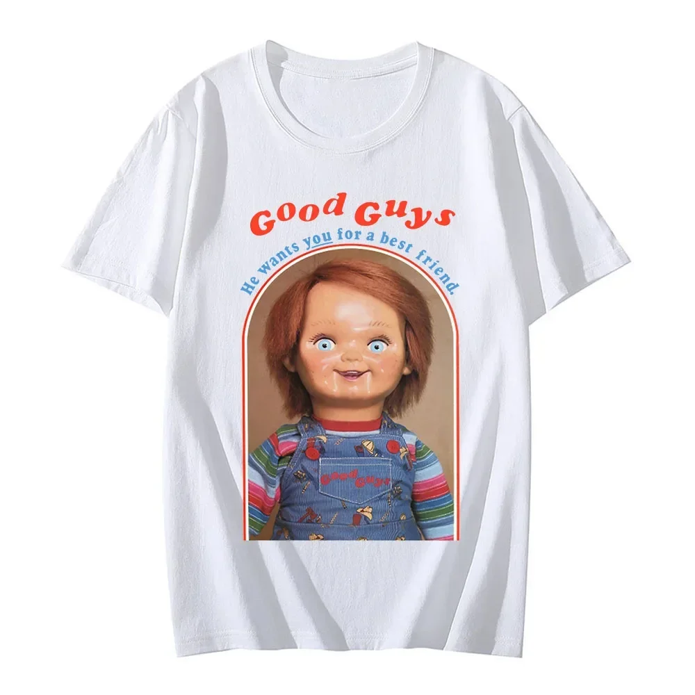 T-Shirts New Chucky Cotton Anime Graphic Print Women Fashion Casual Short Sleeves T Shirt Harajuku Unisex Tees Tops Clothing