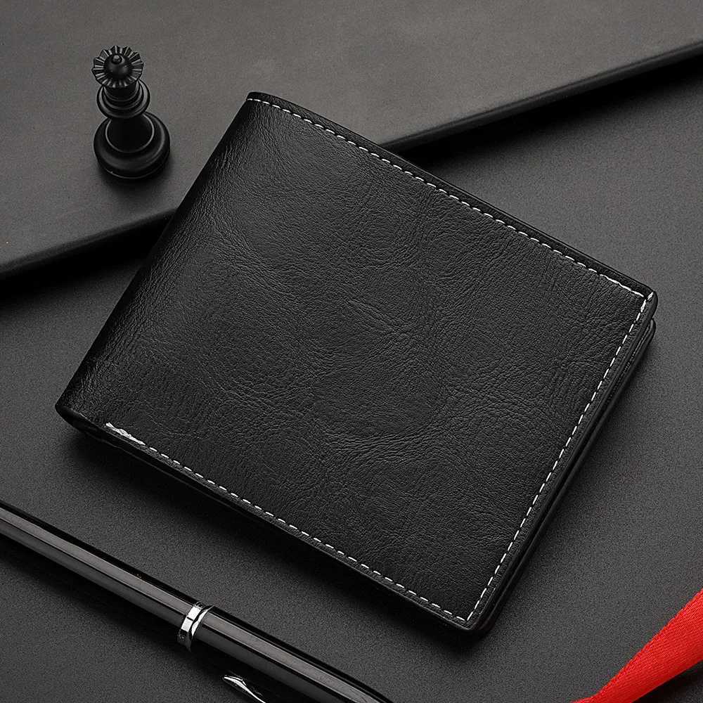 New Man PU Leather Wallet Business Card Holder Thin Business ID Holder Vintage Protection Bag Coin Wallet Z250621