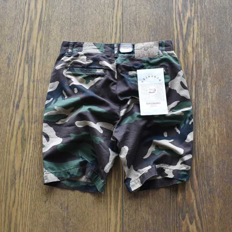 Summer Mens Vintage Americana Shorts Heavy Washed Desert Camouflage Cargo Shorts| Distressed Workwear Style 5-Inch Inseam W250621