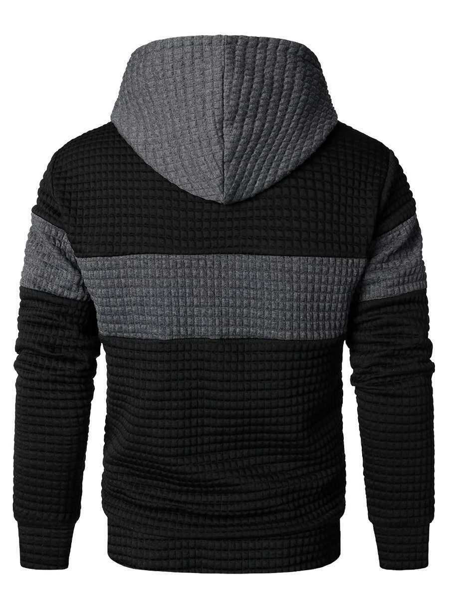Mens fashion loose color matching hoodie casual breathable long sleeve hoodie for street outdoor activities XJ250621