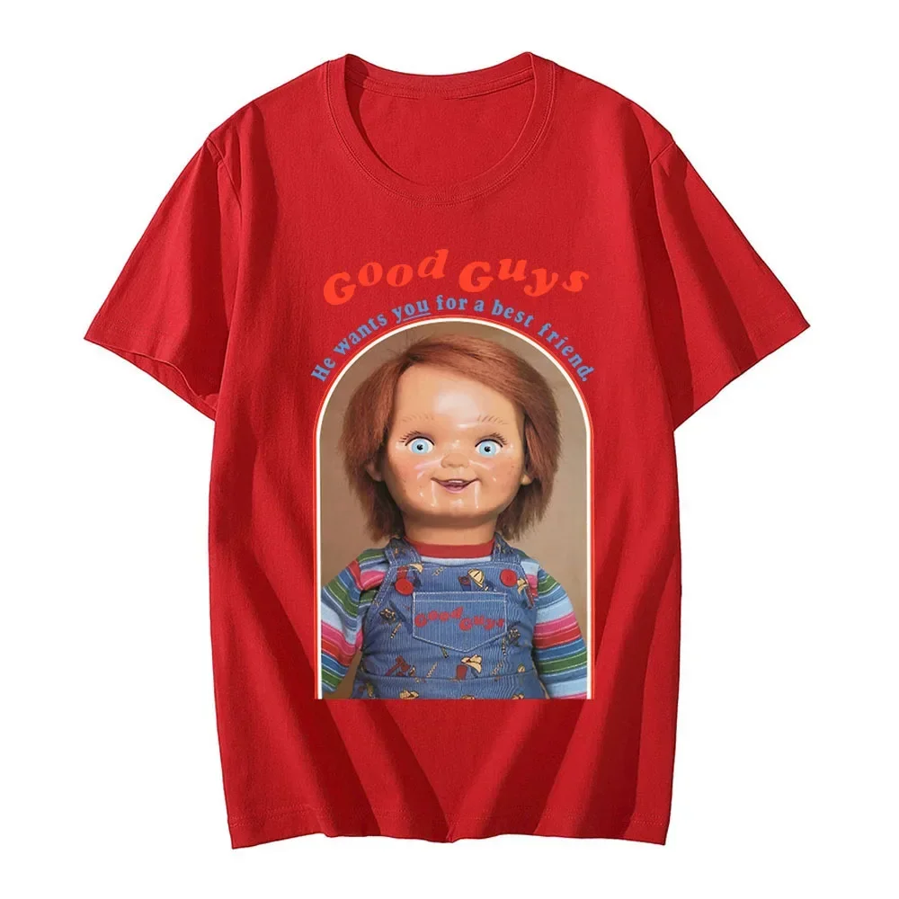 T-Shirts New Chucky Cotton Anime Graphic Print Women Fashion Casual Short Sleeves T Shirt Harajuku Unisex Tees Tops Clothing