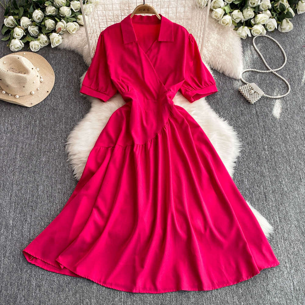 Long Dress Star Style Hepburn Inspired French Mid Length Waist Slimming Goddess A Line Dress Sexy Long Skirt