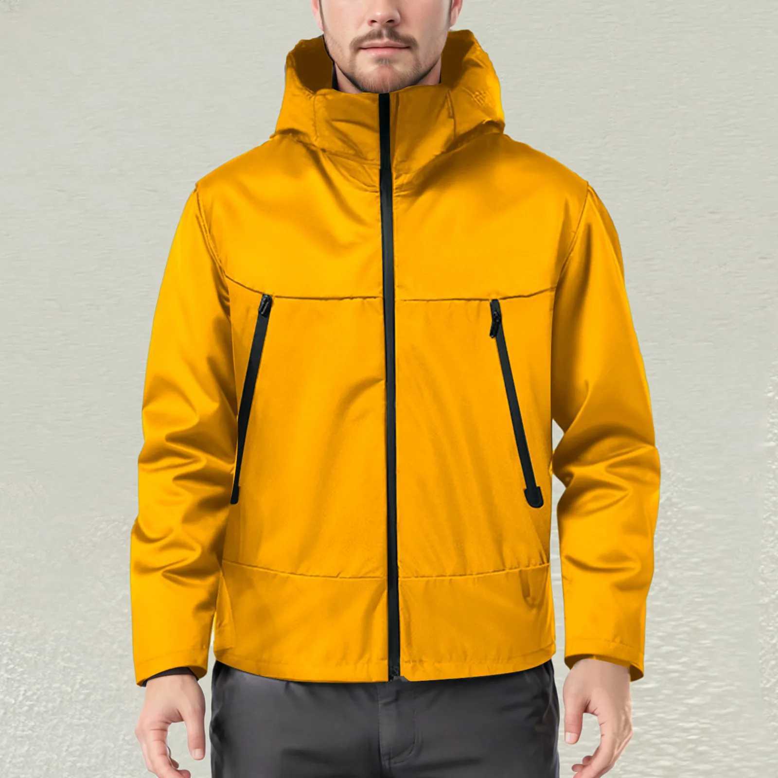 Mens Lightweight Interchange Jacket with Hood for Cycling Outdoor Mountaineering Windproof Breathable Lightweight Windbreaker XJ250621