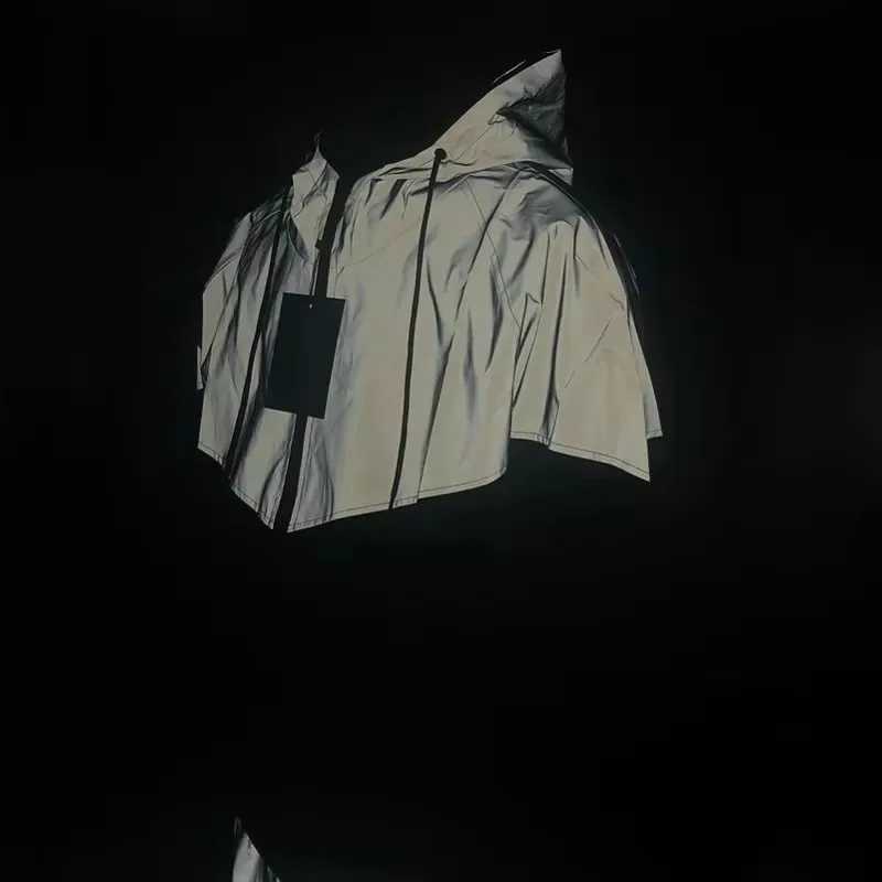 Mens Patchwork Night Reflective Jacket Casual Waterproof Windbreaker Party Dancer Hip Hop High Quality Coat Male Trend Brand XJ250621