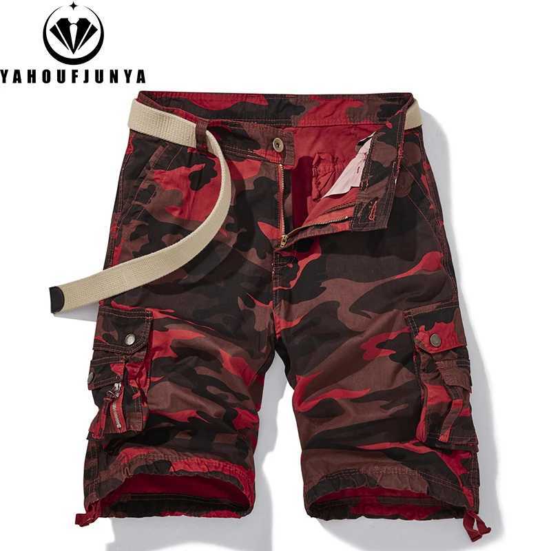 New Men Summer Cotton Buttons Camouflage Tooling Straight Shorts Men Breathable Outdoor Leisure Fashion Comfortable Shorts Male W250621