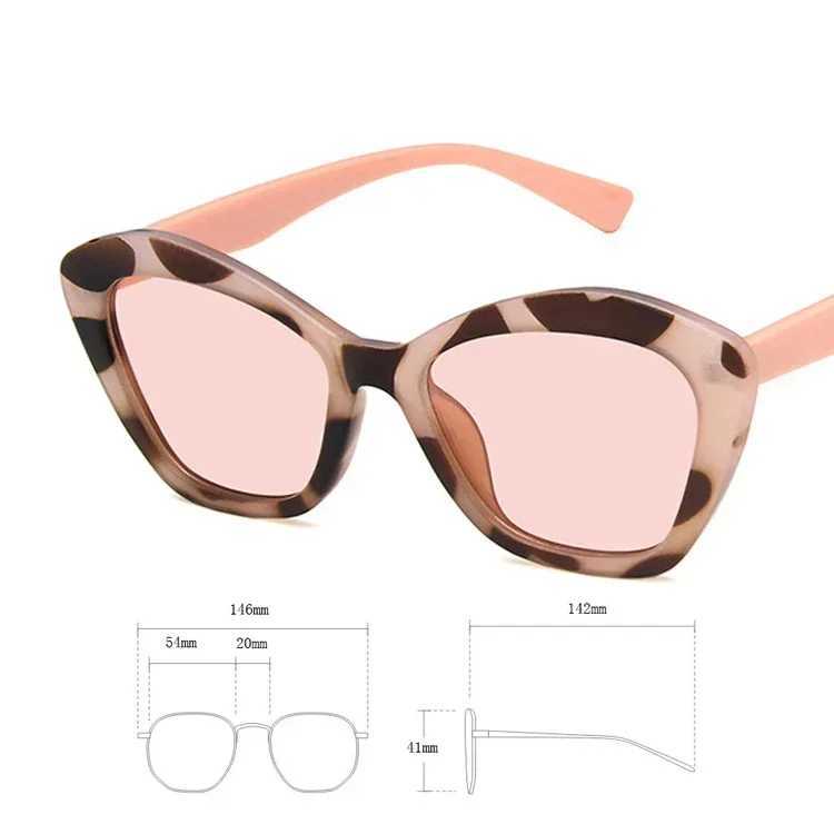 Retro Vintage Cat Eye Sunglasses Multicolor Leopard Print Cateye Sunglasses Goggle Womens Summer Sunscreen Sunglasses W250621