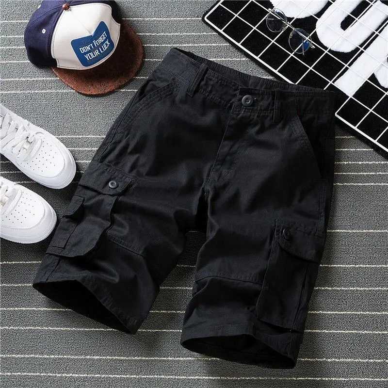 Short Pants for Men with Pockets Green Solid Mens Cargo Shorts Baggy Stretch Clothes Nylon Beautiful Harajuku Loose Elegant Wide W250621