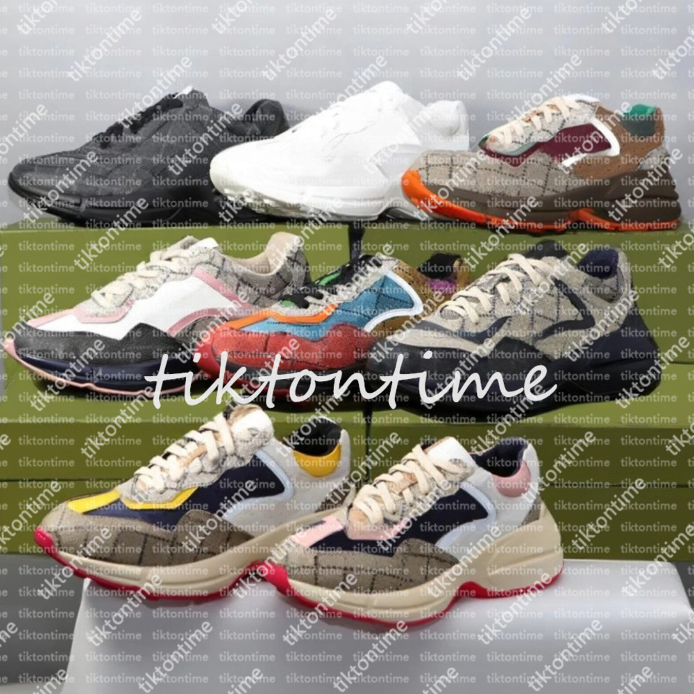 Rhyton Sneakers Designer shoes Multicolor Sneakers Beige Men Trainers Vintage Chaussures Ladies casual leather gvccis Shoes Sneaker size 35-45 011