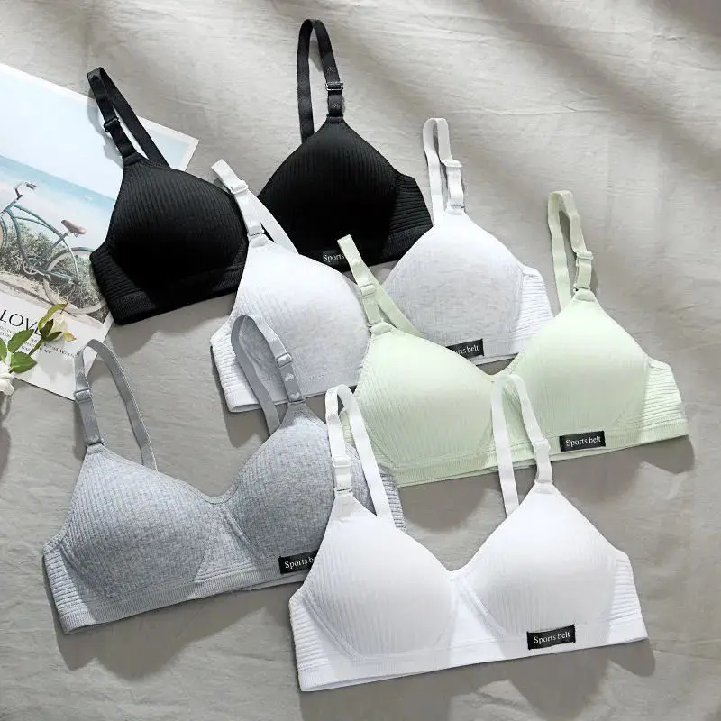 Cotton Underwear Women AB Cup Bra Wireless Gathered Comfort V Brassiere Push Up Lingerie Bralette For Women Seamleass Bras 250619