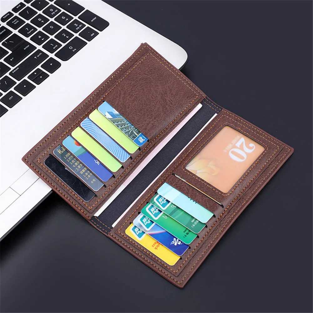 FAshion Men Wallets Long Pu Leather Vintage Thin Zipper Purse Man Holder High Quality Male Wallet Money Purses Z250621