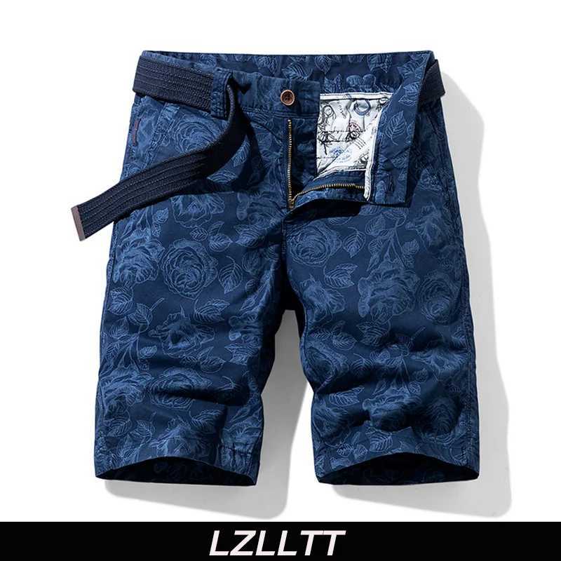 Summer Men Cotton Print Cargo Shorts Mens Casual Breeches Bermuda Shorts Spring Fashion Jogger Shorts Pants Male Dropshipping W250621