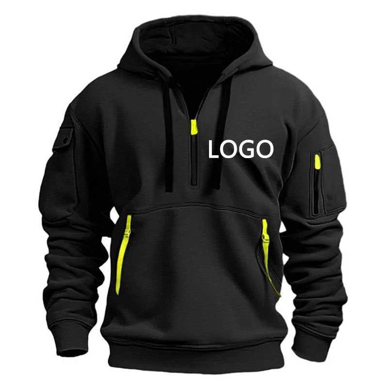 Customized Shoulder Drop Hoodies Men Leisure Sport Multi Zipper Arm Pocket Loose Sweatshirts Women Fashion Hoody Jacket Pullover XJ250621