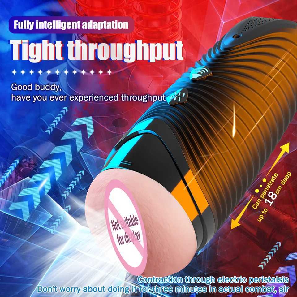 Automatic Pocket Pussy Male Masturbator Simulated Labia Vagina Intelligent Voice Penis Trainer Bracket Adult Sex Toy For Men W250621