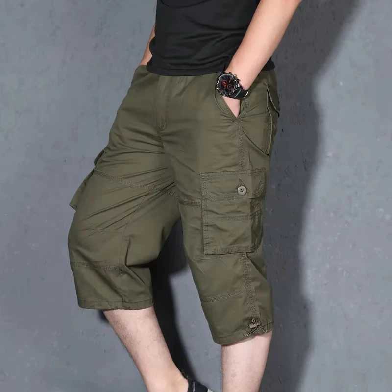 MRMT 2025 Brand Mens Capri Pants with Multiple Pockets Cargo Pants Casual Middle-aged Men Shorts Pant for Male Cropped Pants W250621