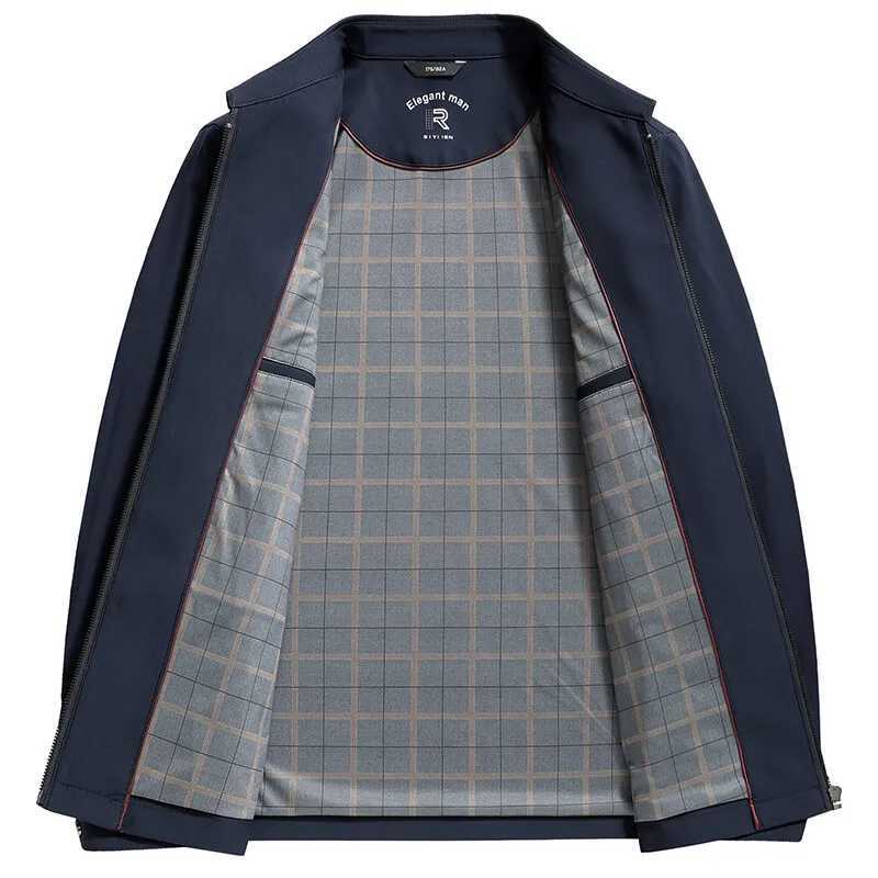 2025 Spring and Autumn New Mens Flip Collar Non Ironing Casual Jacket with Fashionable Design Business Jacket Dads Clothing XJ250621
