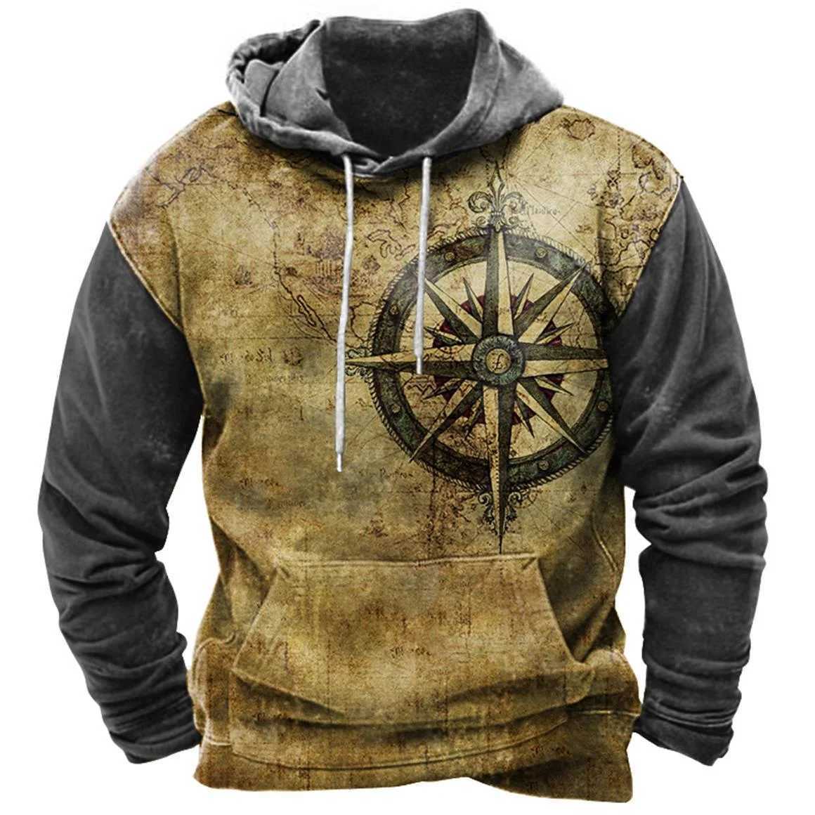Mens Vintage 3D Printing Y2k Hoodie Harajuku Tops Hooded Sweatshirt Winter Oversized Casual Clothes Streetwear FashionXJ250621