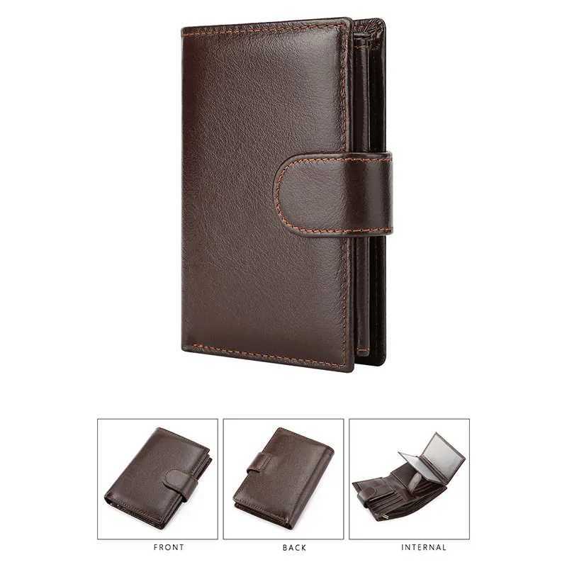 Genuine Leather Men Wallet New Short Card Holders Top Layer Cowhide Men Purse Coin Pocket Leather Zipper Men Money Clips Z250621