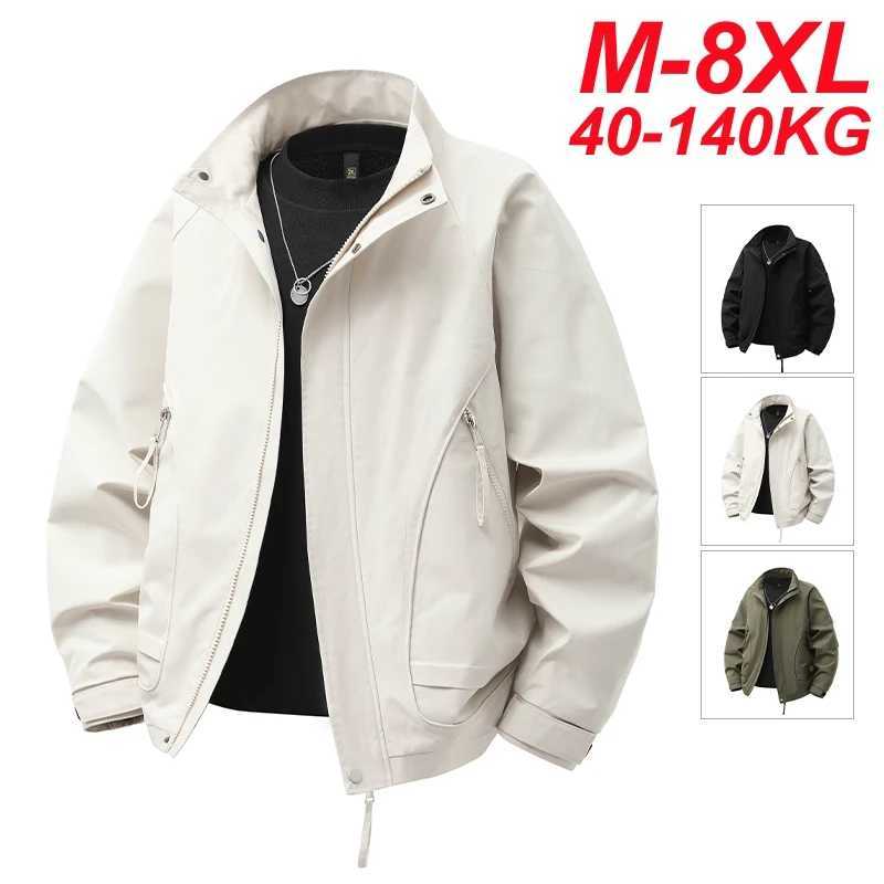2025 New Spring Autumn Mens Casual Jackets Zipper Multi-Pockets Windbreaker Windproof Loose Coat Male Plus Size 6XL 7XL 8XLXJ250621